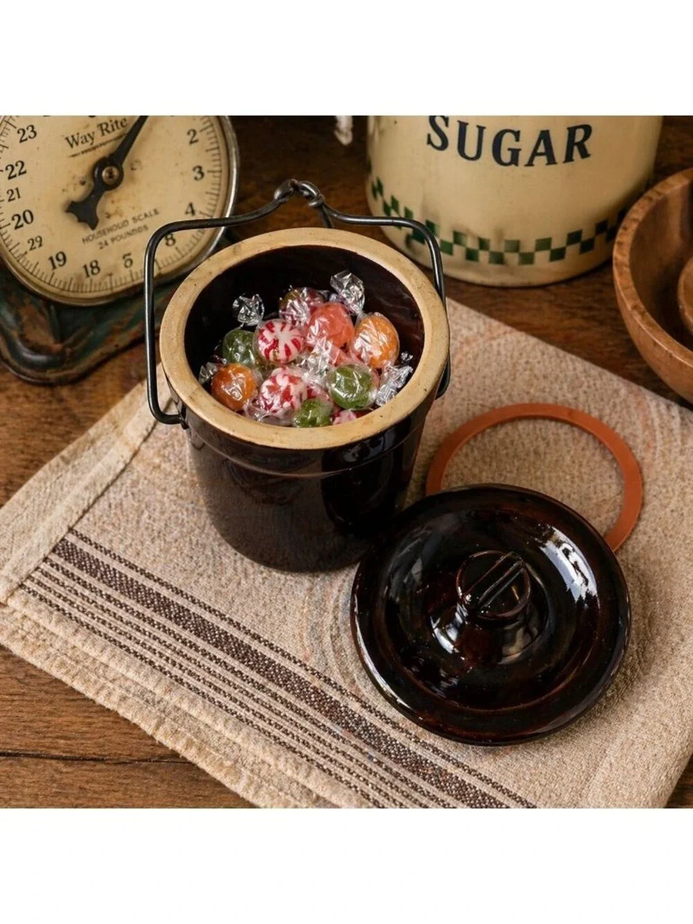 Vintage USA Stoneware Crock Brown Glaze 1970s